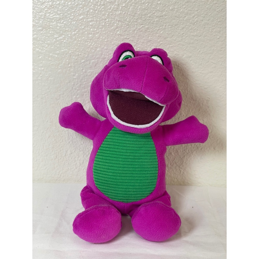 Fisher-Price Barney Plush Toy Kids 8in‎ Purple Green Excellent 2024 HVF40 HVF41